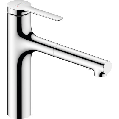 Hansgrohe Змішувач для кухні Zesis M33, довж.виливу - 231мм, витяжний, 1важіль, KM160, хром