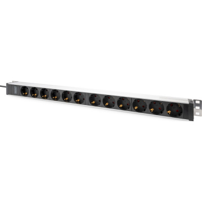 Digitus Пристрій розподілу електроживлення 0U, 12xSchuko, 16A, 250V, вилка Schuko