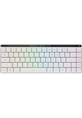 ASUS Клавіатура механічна ROG Falchion RX Low Profile, 68key, Red Switch, USB-A/WL/BT, EN, RGB, білий