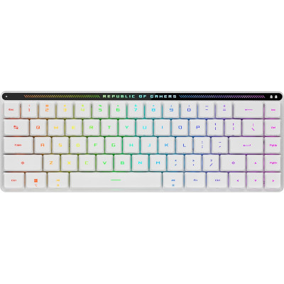 ASUS Клавіатура механічна ROG Falchion RX Low Profile, 68key, Red Switch, USB-A/WL/BT, EN, RGB, білий