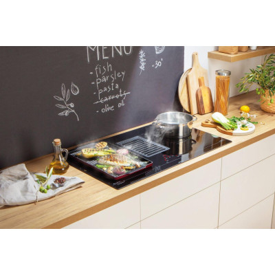 Gorenje Варильна поверхня індукційна, 83см, розширена зона, вбудована витяжка, 620м.куб/год, чорний Gorenje Варильна поверхня індукційна, 83см, розширена зона, вбудована витяжка, 620м.куб/год, чорний