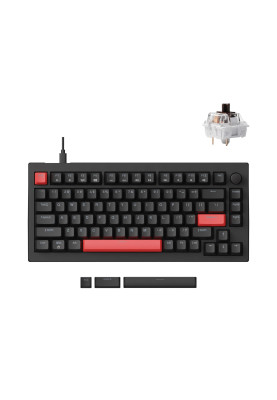 Lemokey Клавіатура механічна X4 84Key, Keychron Brown, USB-A, QMK/VIA, Hot-Swap, EN/UKR, RGB, чорний