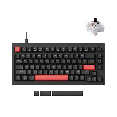 Lemokey Клавіатура механічна X4 84Key, Keychron Brown, USB-A, QMK/VIA, Hot-Swap, EN/UKR, RGB, чорний