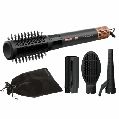Rowenta Фен-щітка Rowenta Air Shape, 1300Вт, 3 режими, іоніз-я, хол. обдув, 4 насадки, кераміка, чорно-золотий