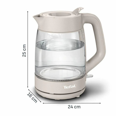 Tefal Електрочайник Tefal Morning Glass Kettle, 1.7л, скло, з підсвіткою, бежевий