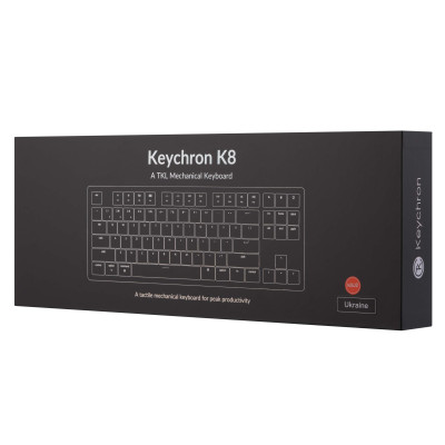 Keychron Клавіатура механічна K8 87Key, Gateron G Pro Blue, Hot-Swap, Aluminum Frame, BT/USB-A, EN/UKR, RGB, Black