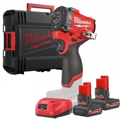 Milwaukee Гайковерт ударний аккумуляторний M12 FCIWF12G3-502X 12В АКБ 2х5А·рік 0-3000об·хв 542Нм 1/2" ЗП M12C кейс 1.5кг