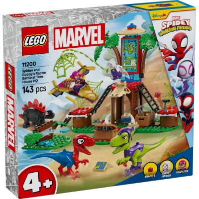 LEGO Конструктор LEGO Spidey Битва Павука та раптора Гоббі біля штаб-будинку на дереві