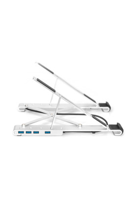 Digitus Підставка для ноутбука Variable Notebook Stand, до 17'', USB-C Dock 5-Port, сіра