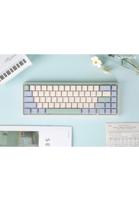 Varmilo Клавіатура механічна Minilo VXT67 Eucalyptus 67Key, Gateron G Pro 2.0 White, BT/WL/USB-A, Hot-Swap, EN, RGB, Рожевий