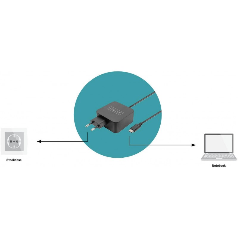 Digitus Зарядний пристрій notebook USB-C, 65W