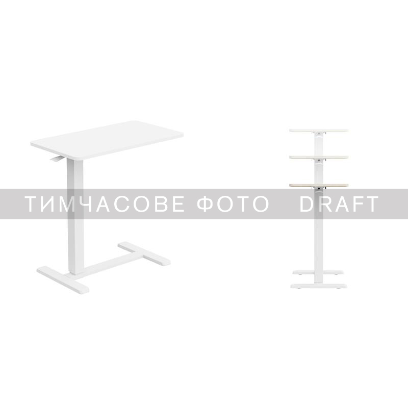 2E Стіл компактний 2E CE710WW, 710x400мм, регульована висота, білий 2E Стіл компактний 2E CE710WW, 710x400мм, регульована висота, білий