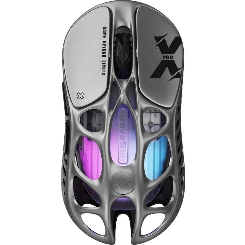 GravaStar Миша Mercury X Pro, 8K, BT/WL/USB-A, RGB, сірий