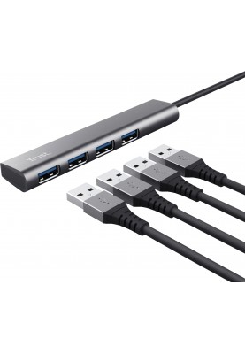 Trust USB-хаб Halyx Type-C to 4-Port USB-A 3.2 Grey