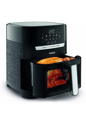 Tefal Мультипіч Easy Fry&Grill Vision Window, 1550Вт, чаша-4.2л, сенсорне керув., 10 програм, з віконцем, пластик, чорний