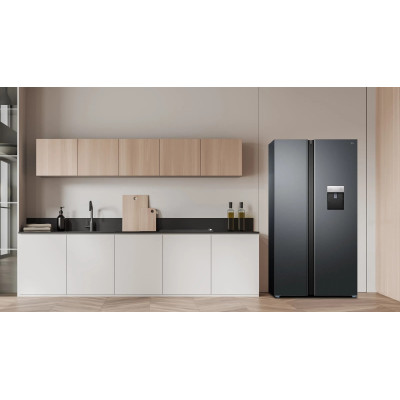 TCL Холодильник SBS, 177х92х63см, холод.відд.-322л, мороз.відд.-156л, 2дв., A++, NF, інв., диспл зовн., зона св-ті, диспенсер, нерж