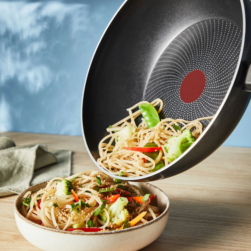 Tefal Сковорода ВОК So' Light, 28см, алюміній, бакеліт, чорний