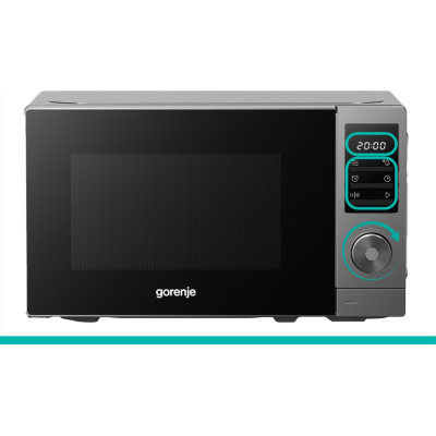Gorenje Мікрохвильова піч Gorenje, 20л, електр. керув., 700Вт, дисплей, нерж Gorenje Мікрохвильова піч Gorenje, 20л, електр. керув., 700Вт, дисплей, нерж