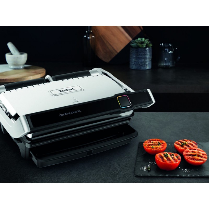 Tefal Гриль прижимний OptiGrill Elite XL 2200Вт, темп. режимів-16, з`ємні пластини, метал