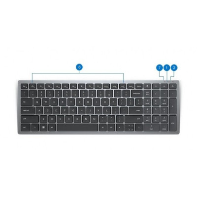 Dell Клавіатура Compact Multi-Device Wireless Keyboard - KB740 - Russian(QWERTY)