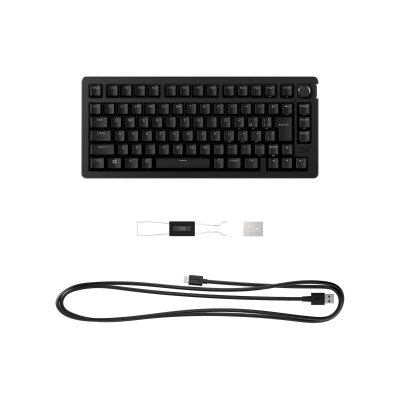 HyperX Клавіатура механічна Alloy Rise 75key, Red, USB-A/WL/BT, EN/UA, RGB, чорний