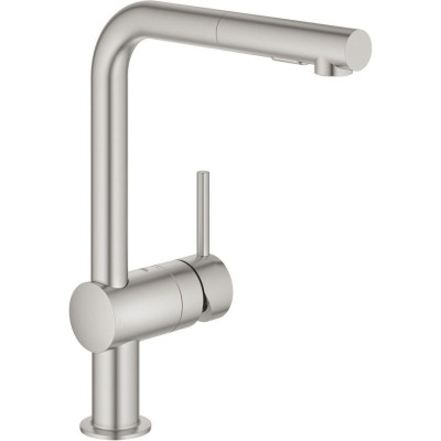 Grohe Змішувач для кухні Vento, довж.виливу - 295 мм, поворотний, 1 важіль, супер сталь