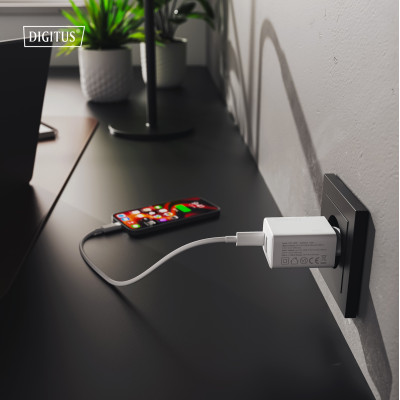 Digitus Зарядний пристрій 1хUSB-C, 1хUSB-A, 20W Digitus Зарядний пристрій 1хUSB-C, 1хUSB-A, 20W