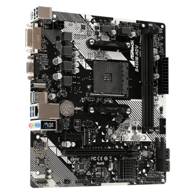 ASRock Материнcька плата B450M-HDV sAM4 B450 2xDDR4, M.2, HDMI-DVI-VGA, mATX