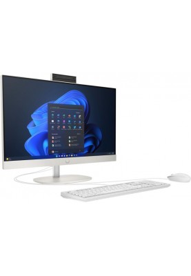 HP Комп'ютер персональний моноблок 240-G10 23.8" FHD IPS AG, Intel i3-N300, 8GB, F512GB, UMA, WiFi, кл+м, 3р, DOS, білий