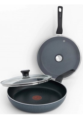 Tefal Сковорода з кришкою Generous Cook, 24см, алюміній, бакеліт, скло, чорний