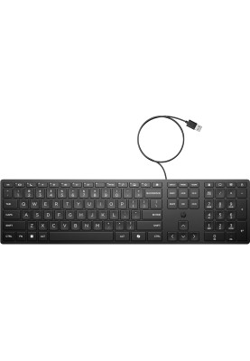 HP Клавіатура мембранна НР 320K, 109key, USB-A, EN/UK, чорний
