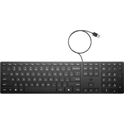 HP Клавіатура мембранна НР 320K, 109key, USB-A, EN/UK, чорний