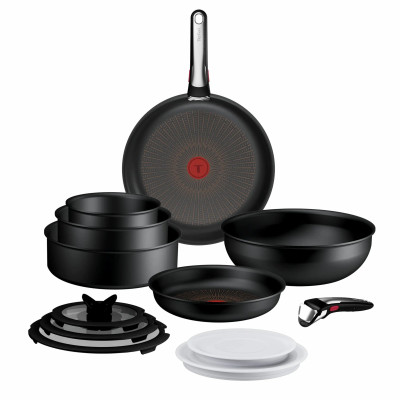 Tefal Набір посуду Tefal Ingenio Excellence+, 13 предметів, алюміній, нержавіюча сталь, бакеліт, чорний