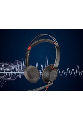 Poly Гарнітура комп'ютерна стерео On-ear Blackwire 5220, USB-A, USB-C, 3.5 мм, односпрямований, noise canceling, чорний