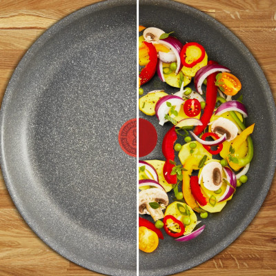 Tefal Сковорода Hard Stone, 20см, алюміній, бакеліт, сірий
