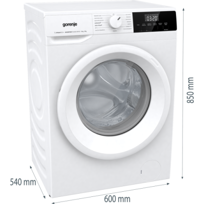 Gorenje Прально-сушильна машина фронтальна, 8(5)кг, 1400, A+, 55см, дисплей, пара, інвертор, білий Gorenje Прально-сушильна машина фронтальна, 8(5)кг, 1400, A+, 55см, дисплей, пара, інвертор, білий