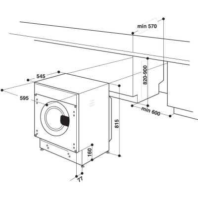Whirlpool Пральна машина вбудовувана фронтальна BIWMWG71484E
