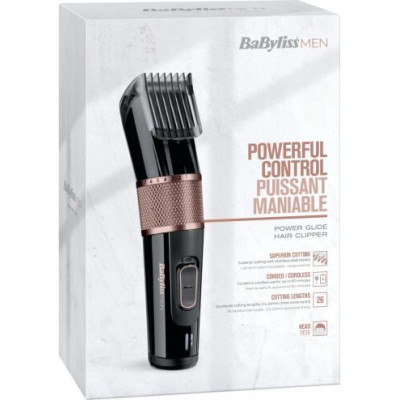 BaByliss Машинка для стрижки, E974E, 1 насадка, чорний
