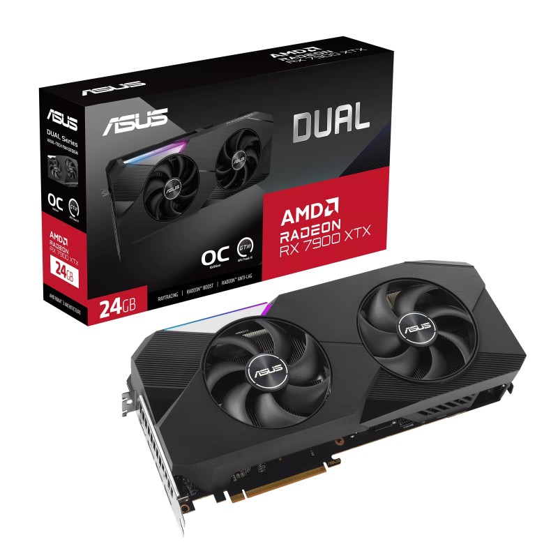 ASUS Вiдеокарта Radeon RX 7900 XTX 24GB GDDR6 DUAL OC DUAL-RX7900XTX-O24G