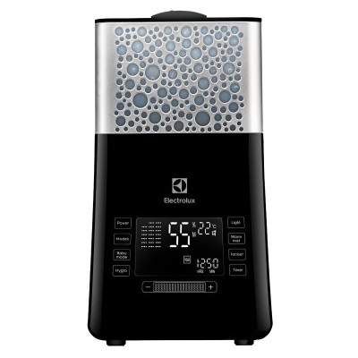 Electrolux Зволожувач повітря ультразвуковий, 50м2, 5л, 400мл/г, електр. кер-ння, пульт ДК, гігростат, теплий пар, чорний Electrolux Зволожувач повітря ультразвуковий, 50м2, 5л, 400мл/г, електр. кер-ння, пульт ДК, гігростат, теплий пар, чорний