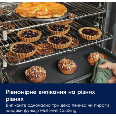 Electrolux Духовий шафа Electrolux електричний, 65л, A, дисплей, конвекція, телескопічні напрямні, чорний