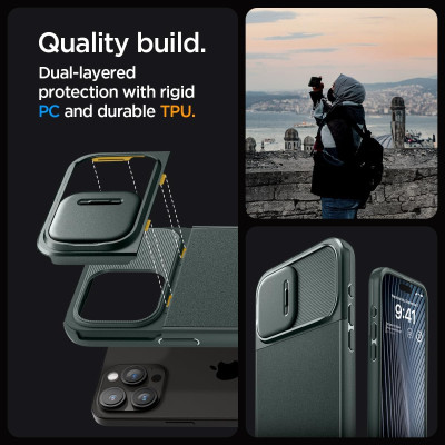 Spigen Чохол для Apple iPhone 15 Pro Optik Armor MagFit Abyss, Green