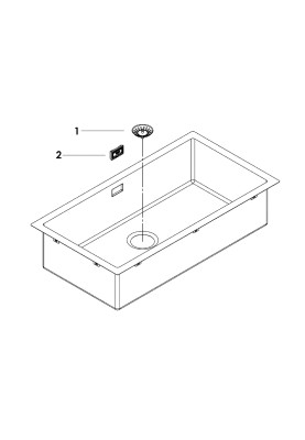 Grohe Мийка кухонна K700, нерж.сталь, прямокут., без крила, 800x400x200мм, чаша - 1, універсальна, нержавіюча сталь