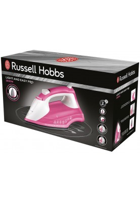 Russell Hobbs Утюг Light&Easy Pro, 2600Вт, 240мл, паровий удар -130гр, постійна пара - 40гр, керам. підошва, біло-рожевий