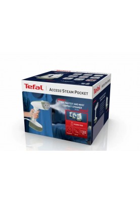 Tefal Відпарювач компактний Access 'Steam Pocket, 1300Вт, 120мл, постійна пара - 25гр, біло-зелений