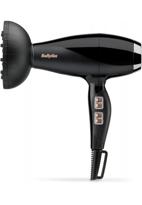 BaByliss Фен Air Power Pro, 2300Вт, 3 режими, дифузор, іоніз-я, хол. обдув, кераміка, чорно-рожевий