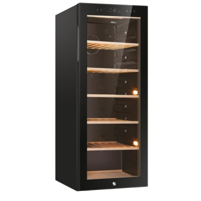 Haier Холодильник для вина, 127x49.7х58, холод.відд.-198л, зон - 1, бут-84, ST, дисплей, чорний