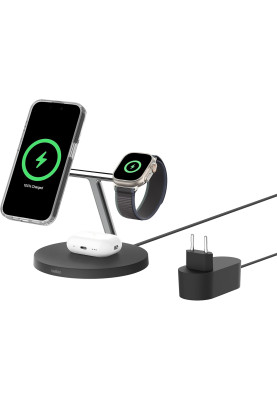 Belkin Зарядне пристрій бездротовий 3в1 Magnetic Pad Qi2 15Вт, чорний