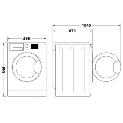 Whirlpool Сушильна машина тепловий насос, 9кг, A+++, 60см, дисплей, люк чорний, білий Whirlpool Сушильна машина тепловий насос, 9кг, A+++, 60см, дисплей, люк чорний, білий
