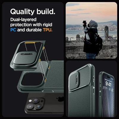 Spigen Чохол для Apple iPhone 15 Pro Max Optik Armor MagFit Abyss, Green
